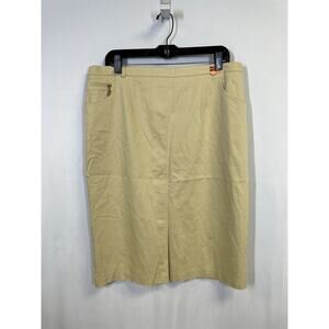 BASLER Wool Blend Stretch Pocket Pencil Skirt Tan 46 XL Work To Wear Natural